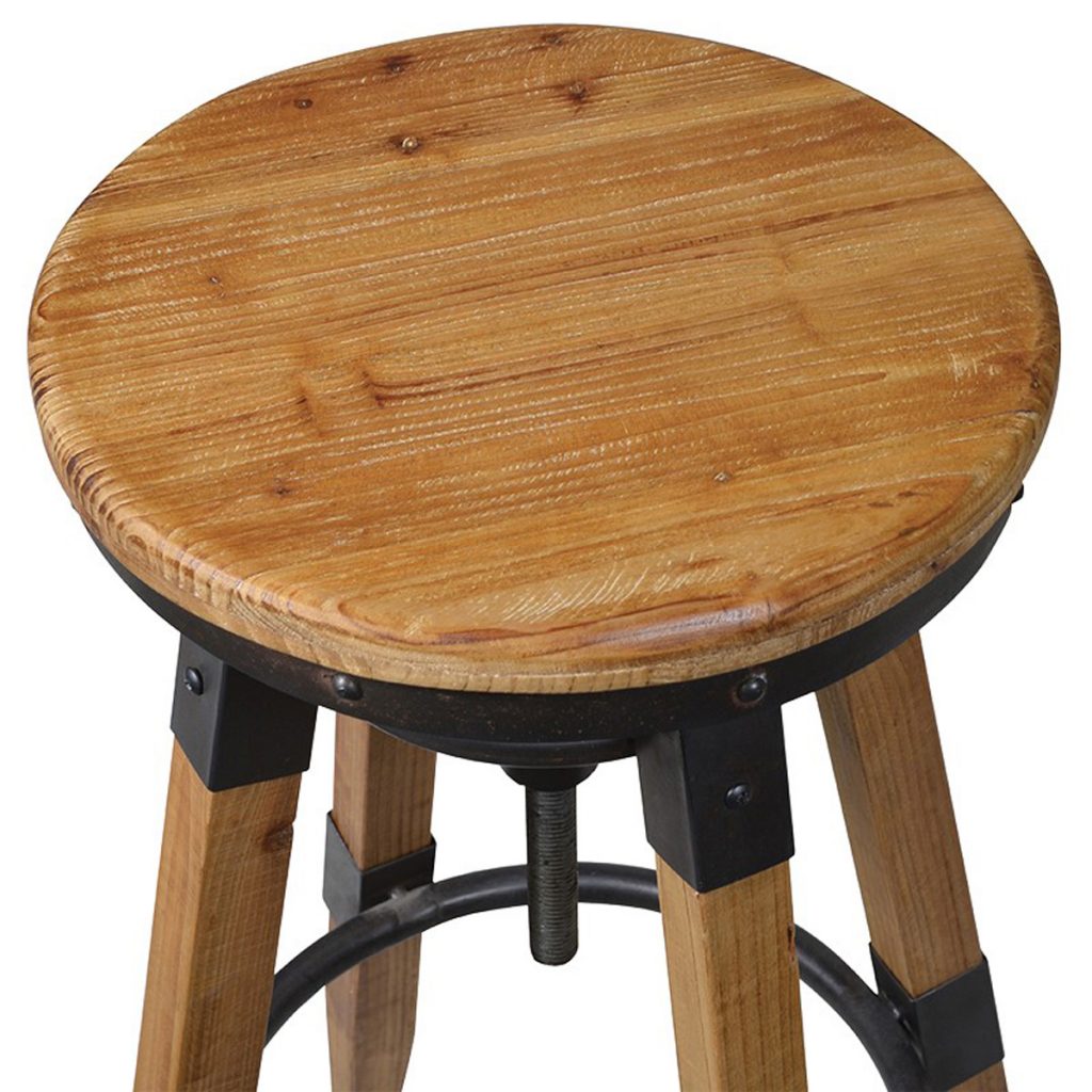 ryh075_2_Sturdy Industrial Style Round Bar Stool