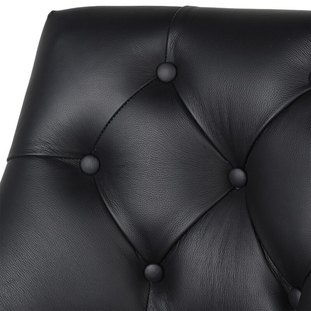 vlf001_3_Upholstered Black Leather Bar Stool