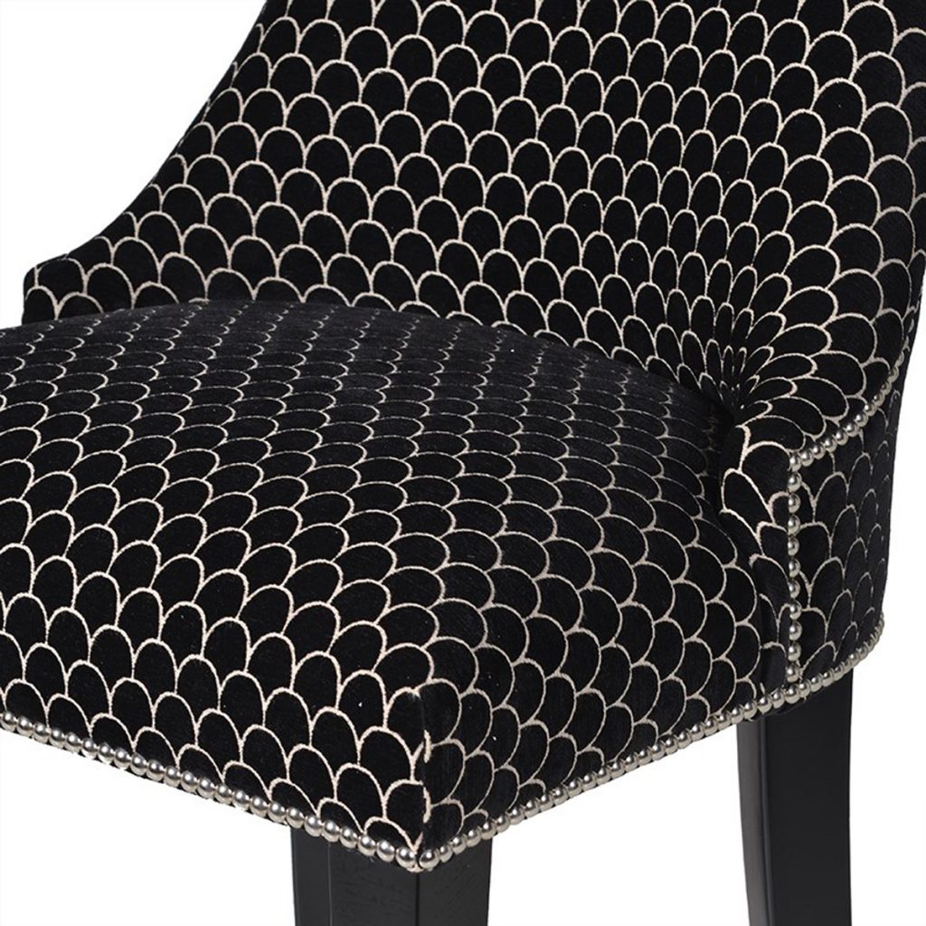 vlf006_3_Upholstered Black Pattern Fabric Bar Stool