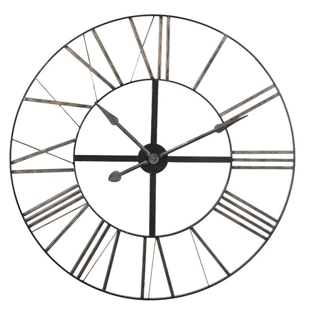 ESY001 Antique Style Elegant Distressed Metal Clock