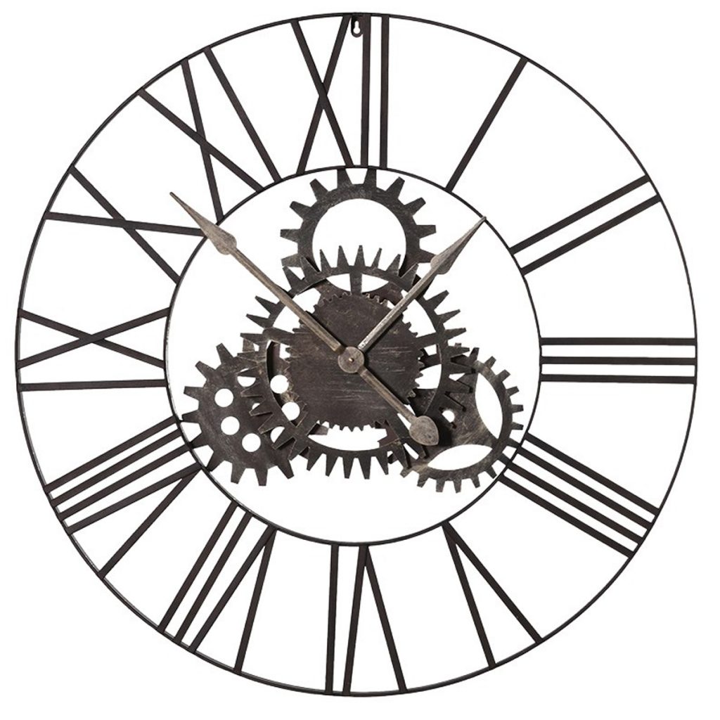 ESY004 Antique Style Skeleton Cogs Wall Clock