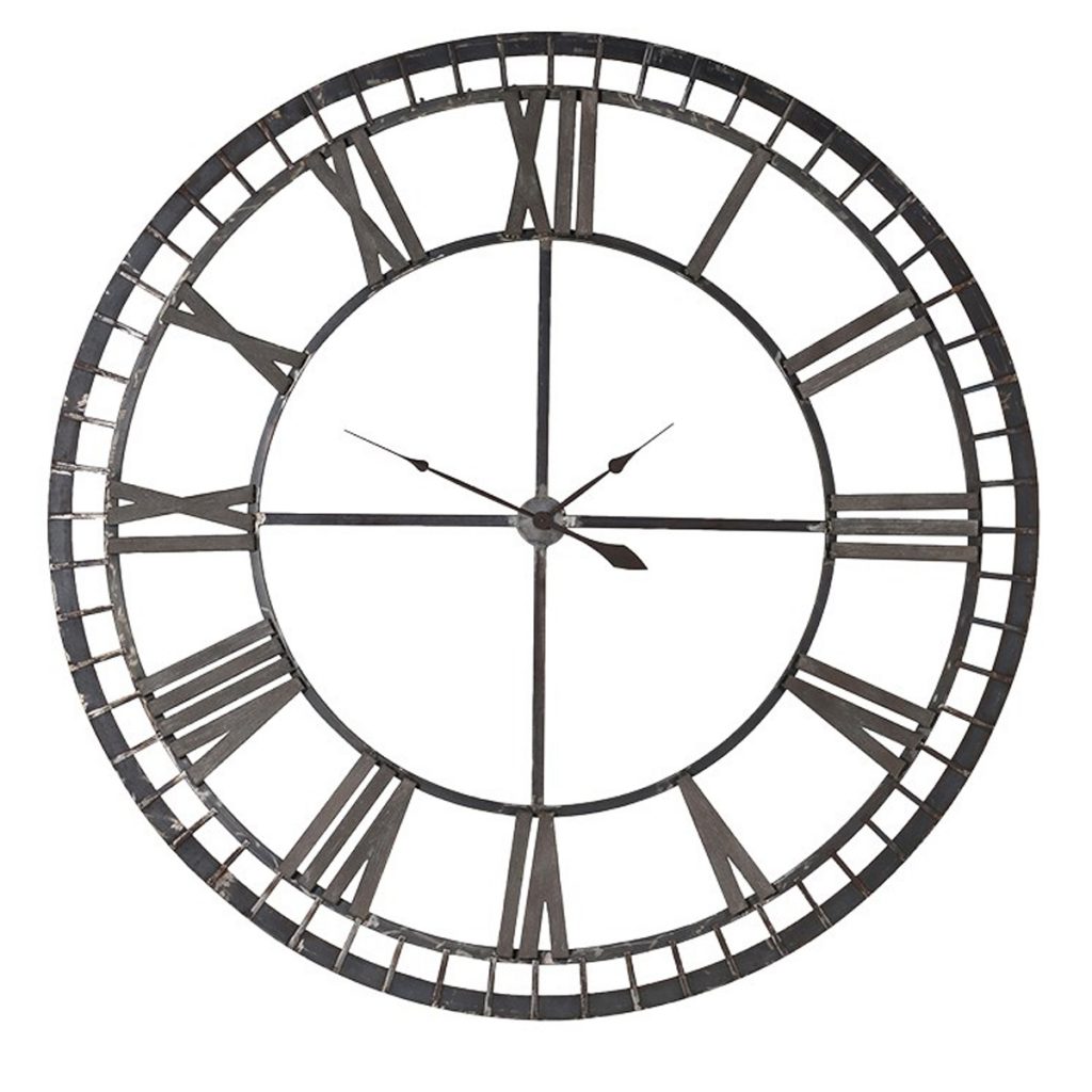 FUZ308 Extra Large Antiqued Iron Skeleton Clock