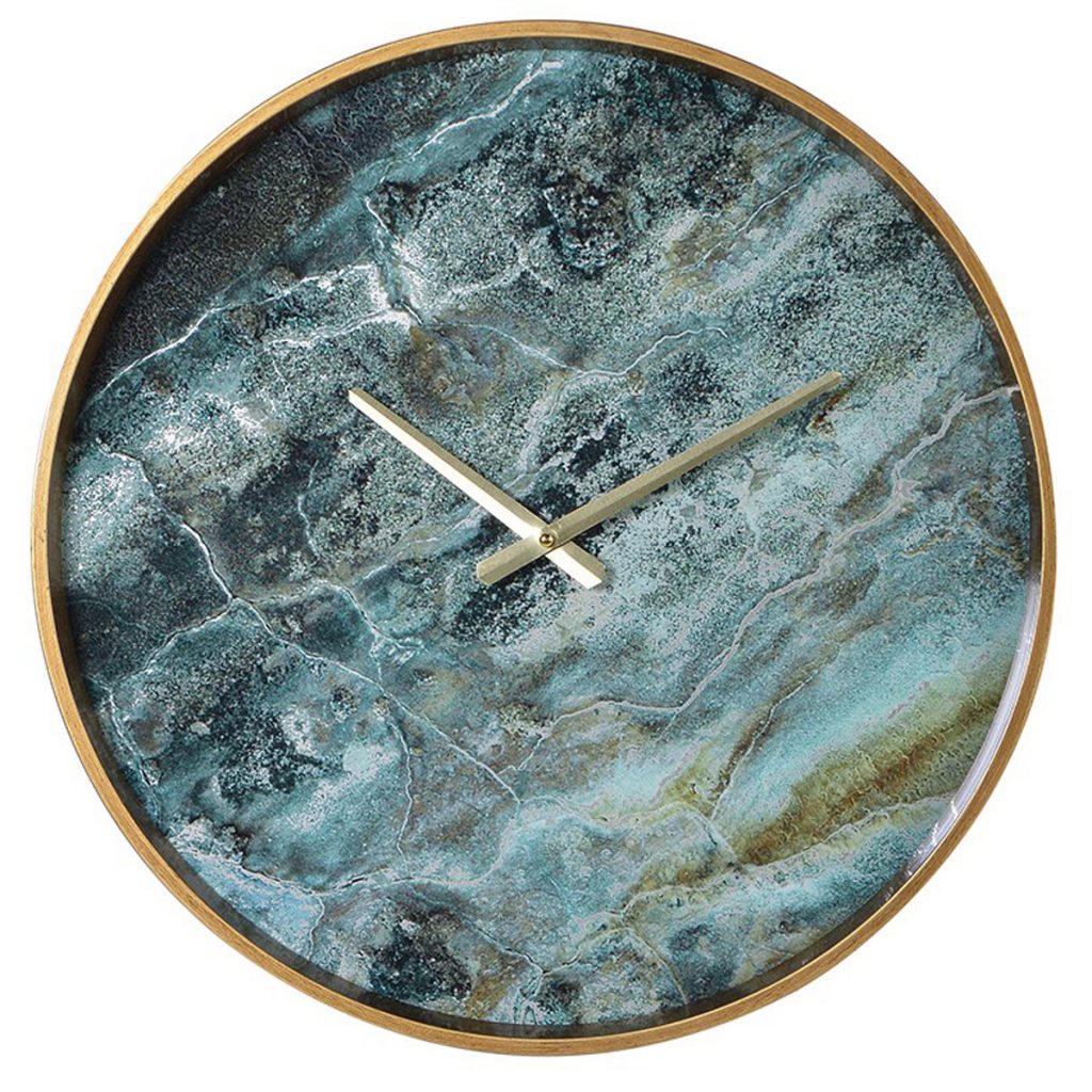 FXH009 Contemporary Style Marble Effect Wall Clock - Interior Flair