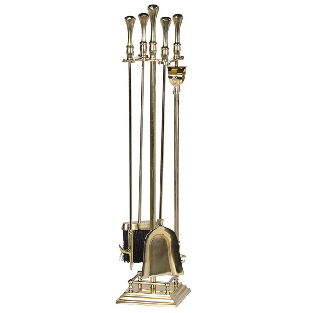 GYL003 Large Gold Metal Fireside Companion Set