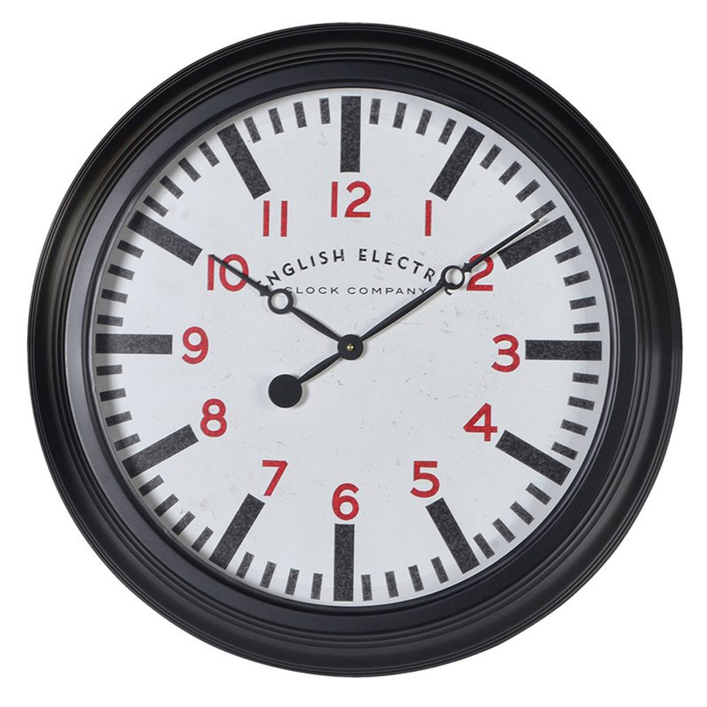 HMV008 Vintage Black Deep Frame Wall Clock