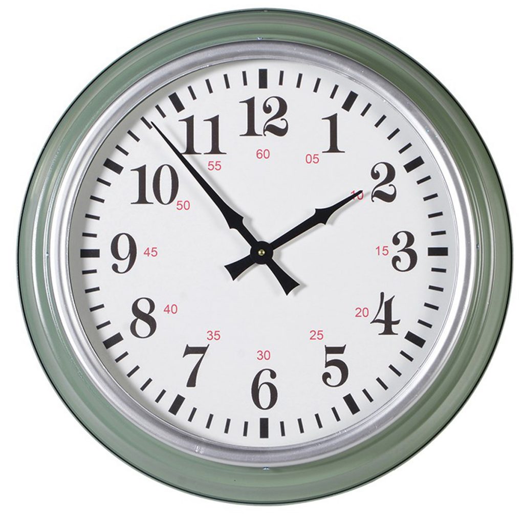 HMV010 Pale Green Deep Frame Wall Clock