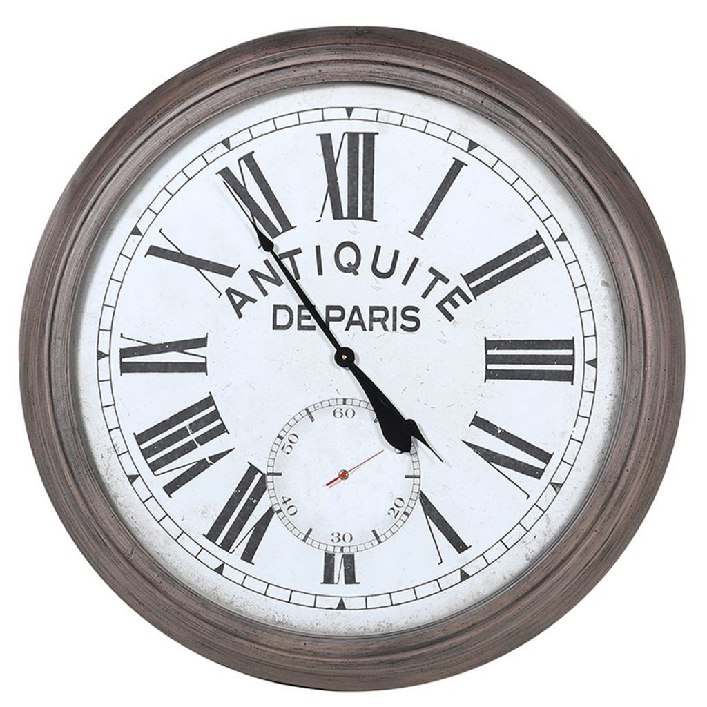 HMV019 Large French Vintage Style Grey Clock