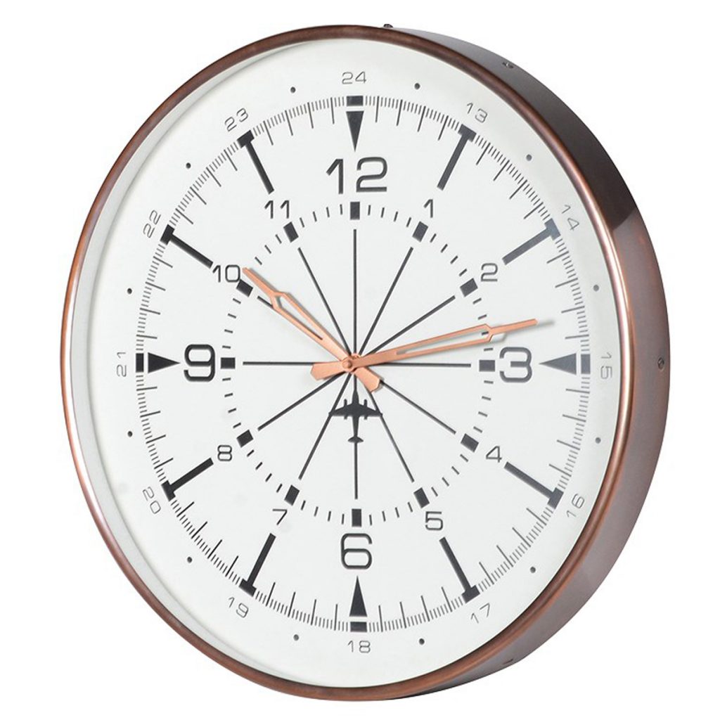 KNG296 Vintage Style Antique Copper Wall Clock