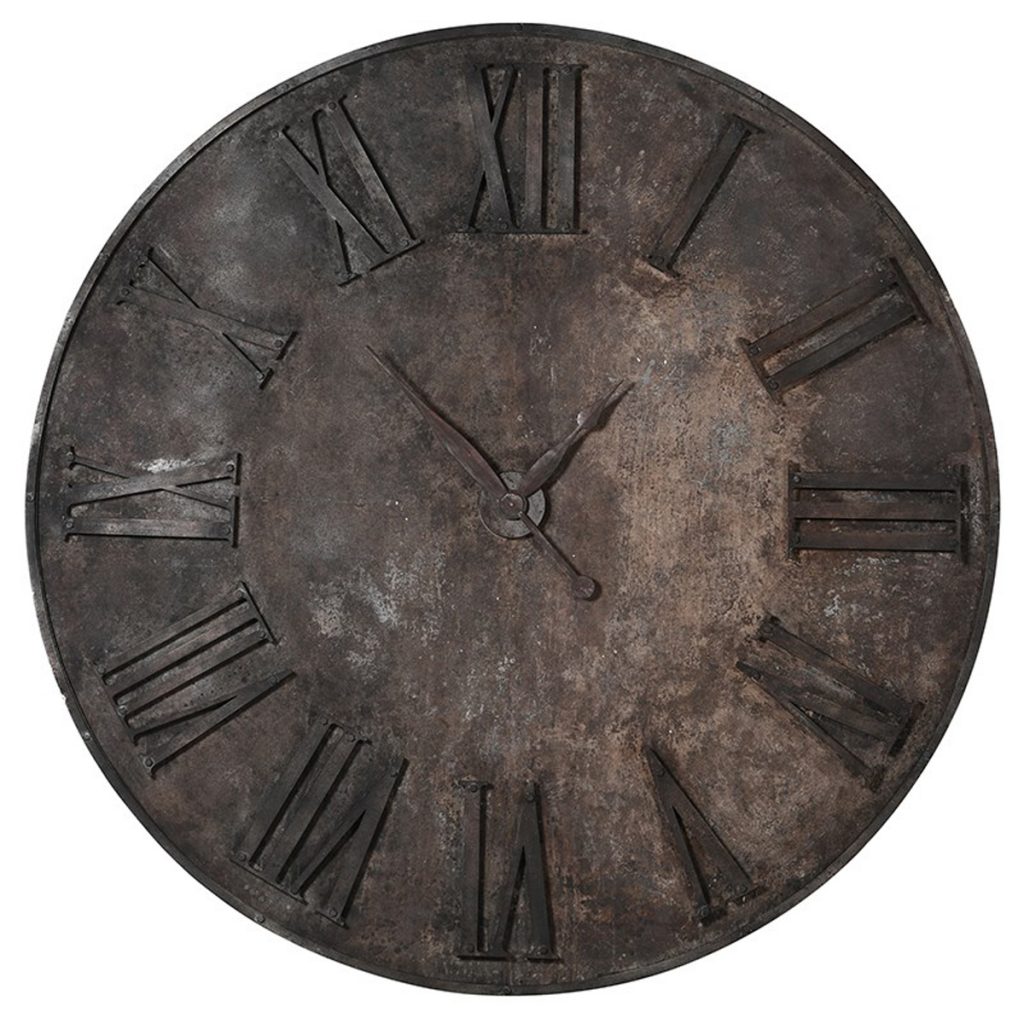 PCE231 Distressed Iron Metal 180 cm Wall Clock