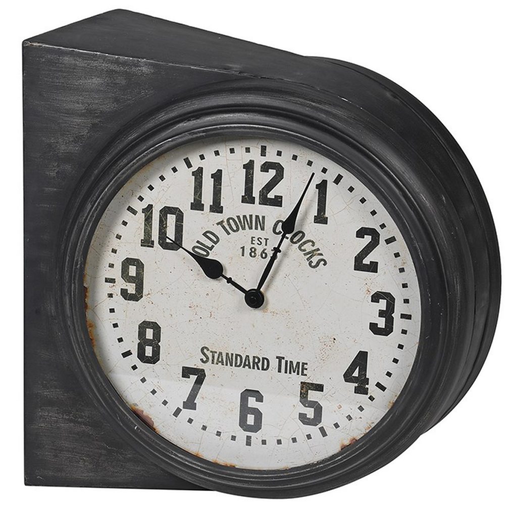 STN1349 Vintage Grey Double Sided Wall Clock