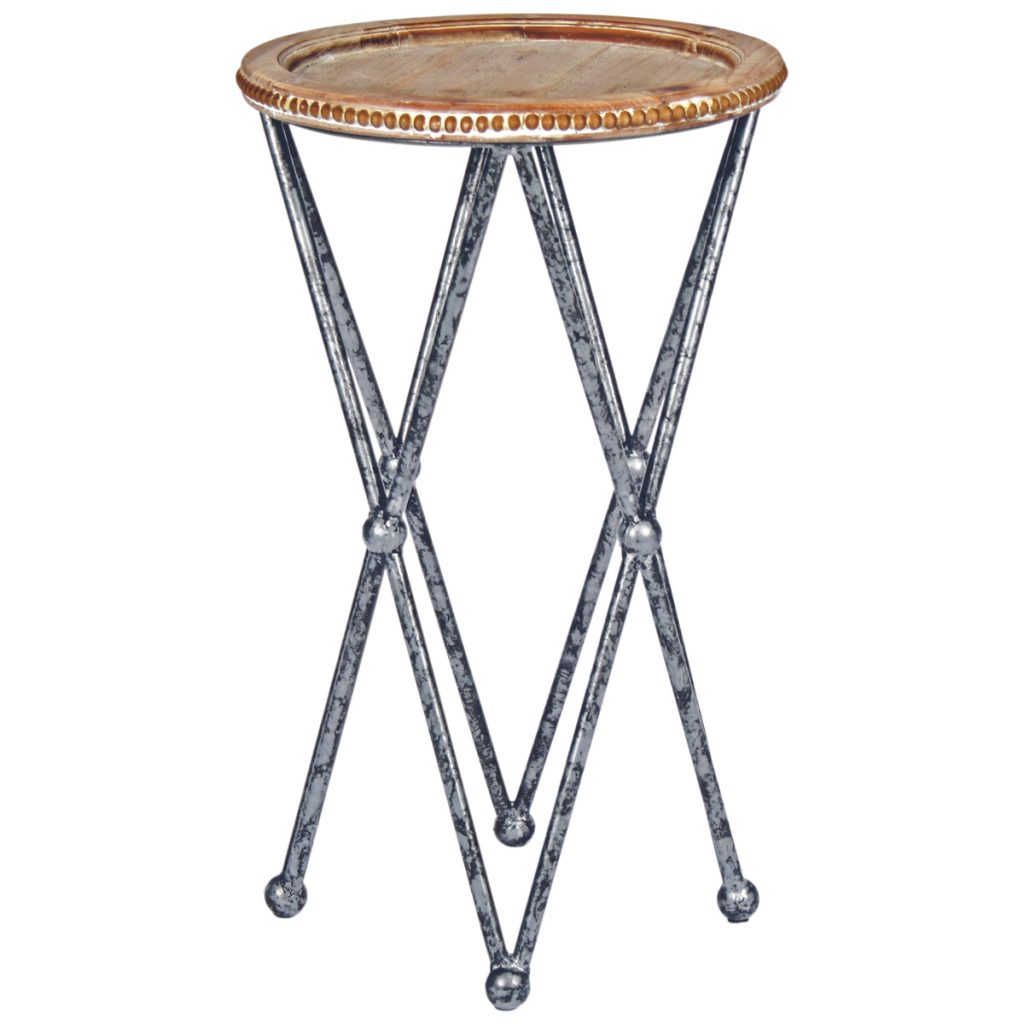 1281 Circular Silver Cross Legged Table