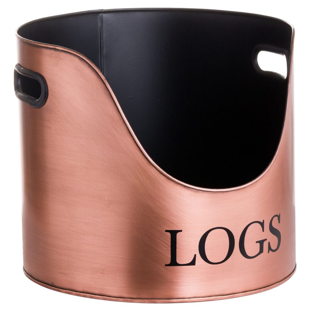 20058 Contemporary Copper Fireplace Log Holder
