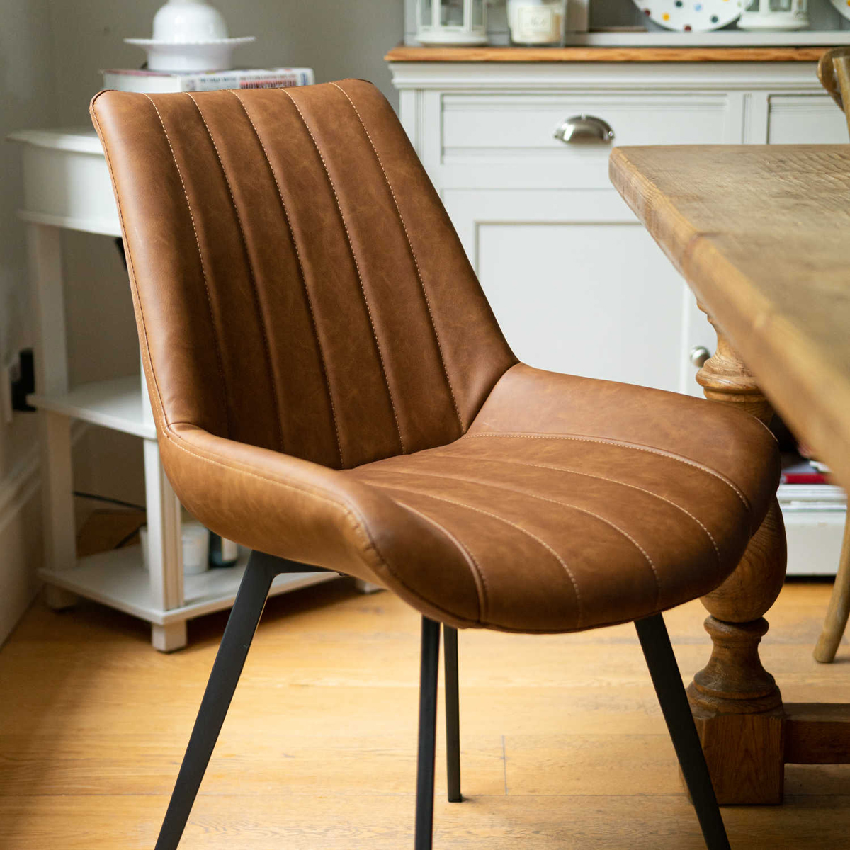 Contemporary Tan Brown Dining Chair - Interior Flair