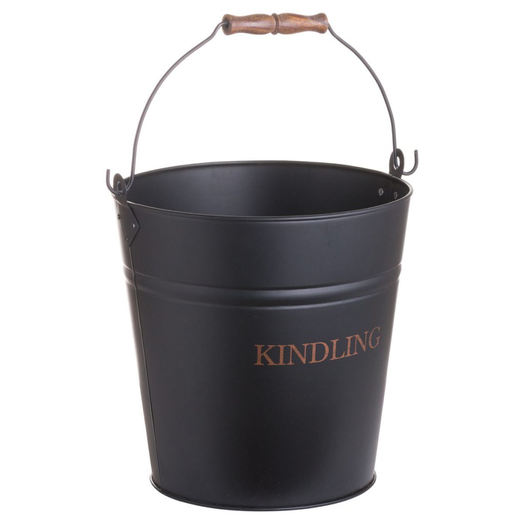 20051 Matt Black Copper Fireplace Kindling Bucket