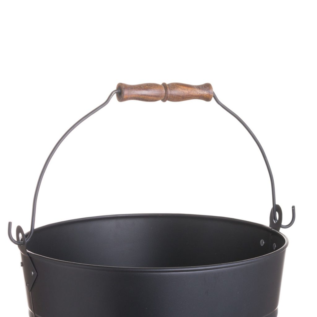 20051-a Matt Black Copper Fireplace Kindling Bucket