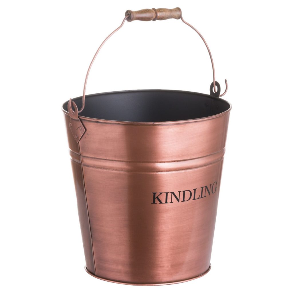 20052 Contemporary Copper Metal Kindling Bucket