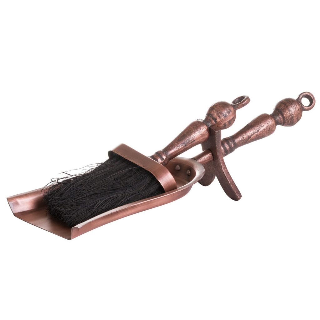 20056 Contemporary Copper Effect Fireplace Tidy Set