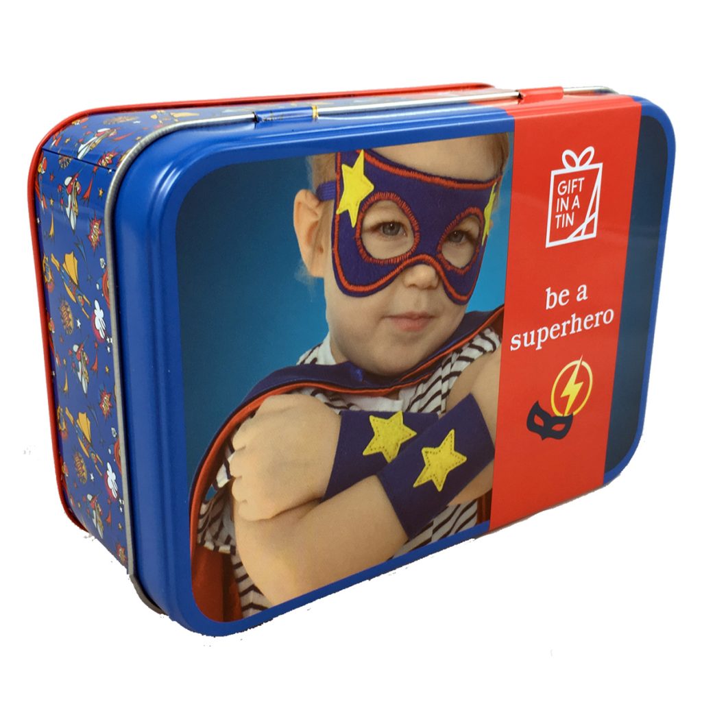 Superhero Costume Gift in a Tin c