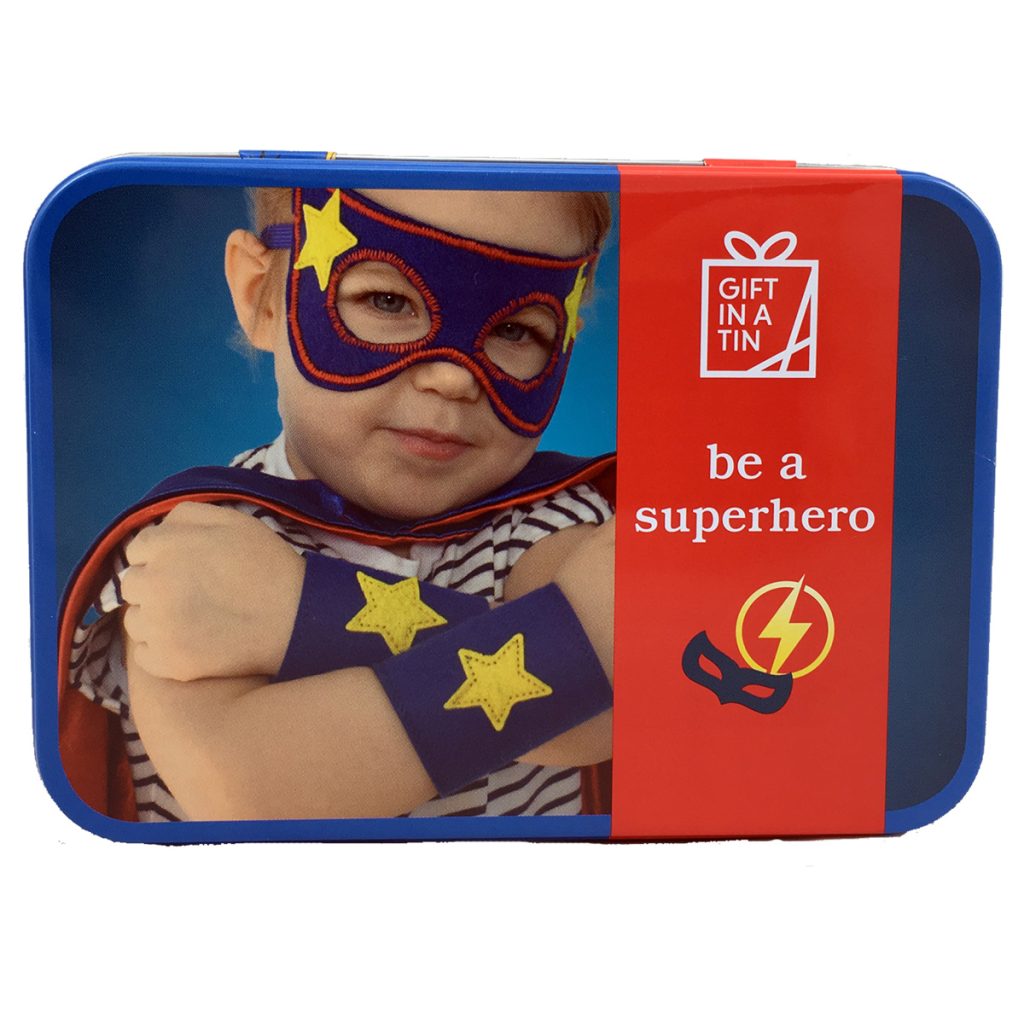 Superhero Costume Gift in a Tin d