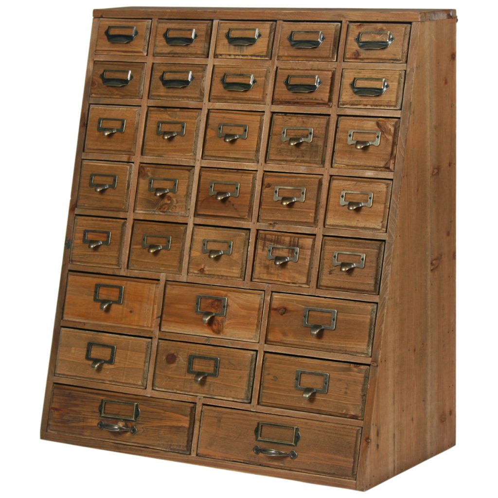 1668 Vintage Brown Wood Chest of Drawers