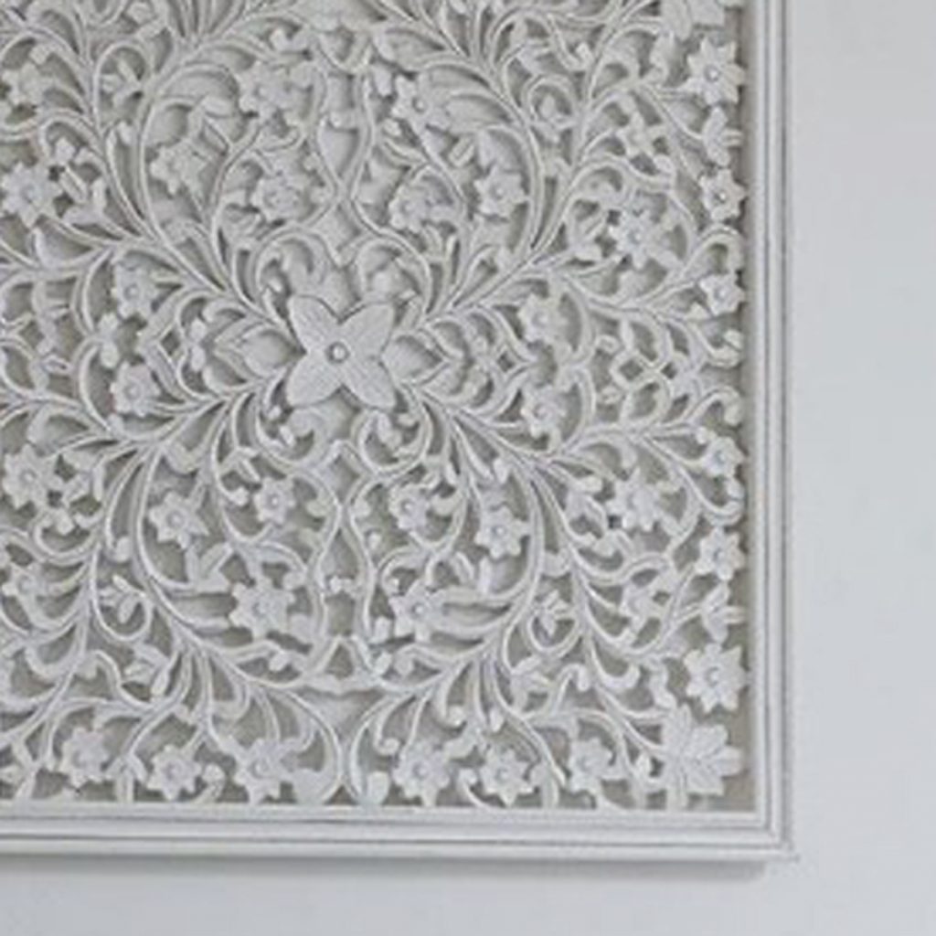 10SS61a Hand Carved Detailed White Wall Panel