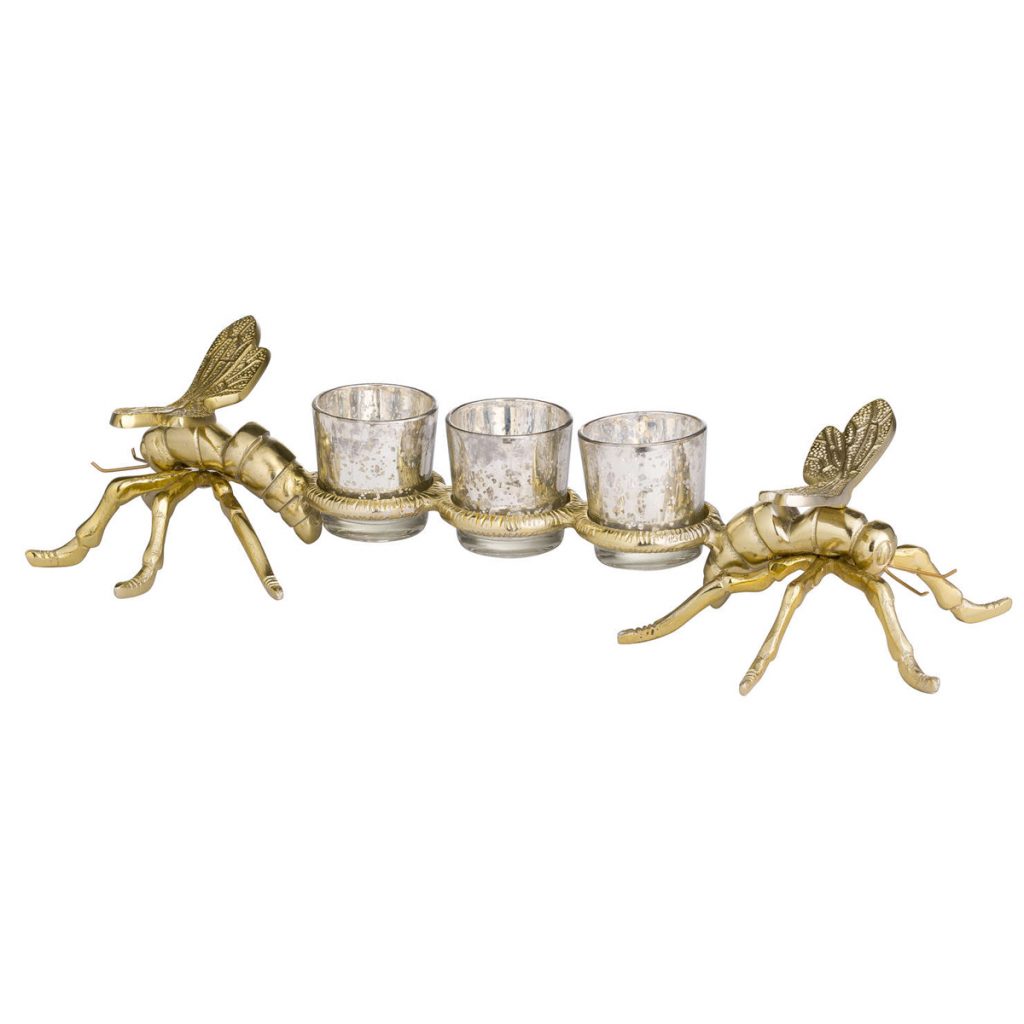 20262 Large Brass Dragonfly Tea Light Holders