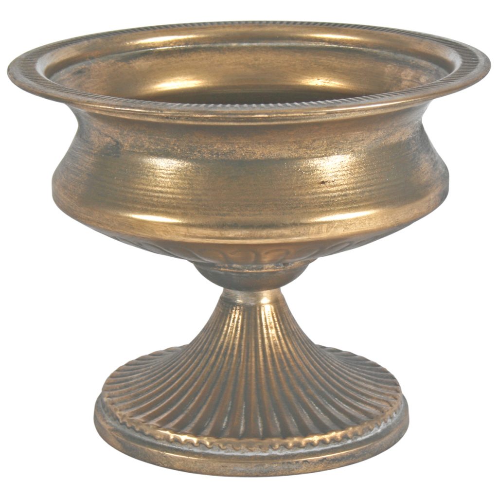 4561 Wide Distressed Gold Urn