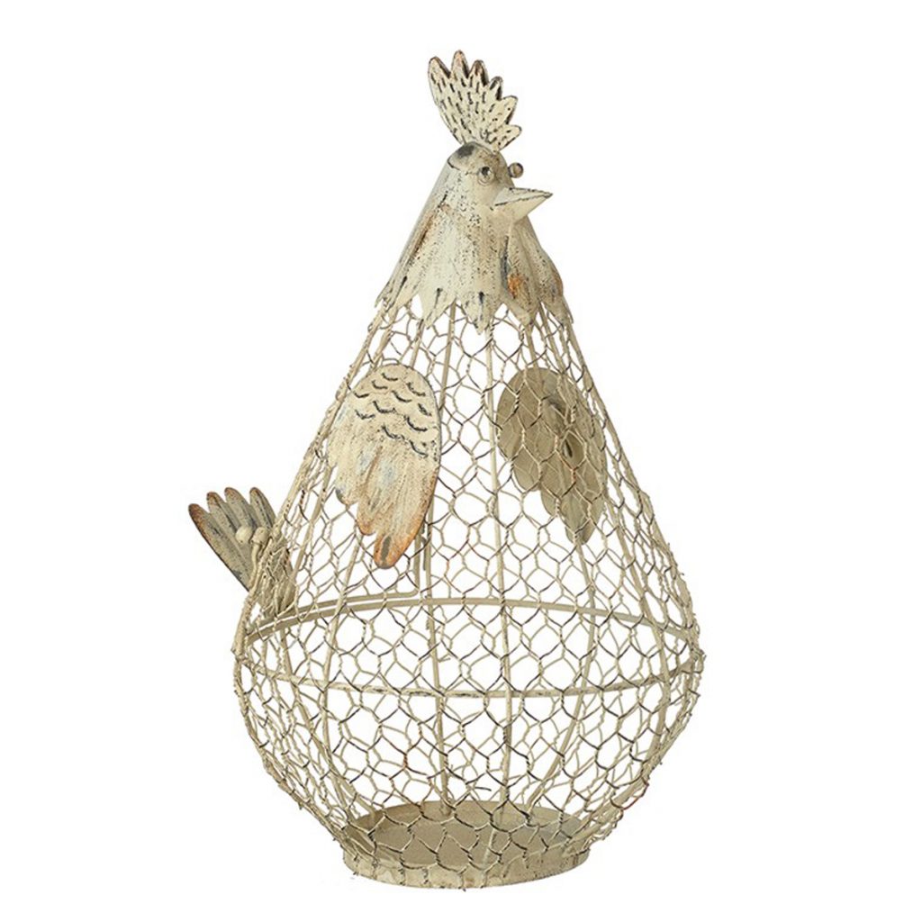 FFS261A Large Cream Hen Cut Out Ornament