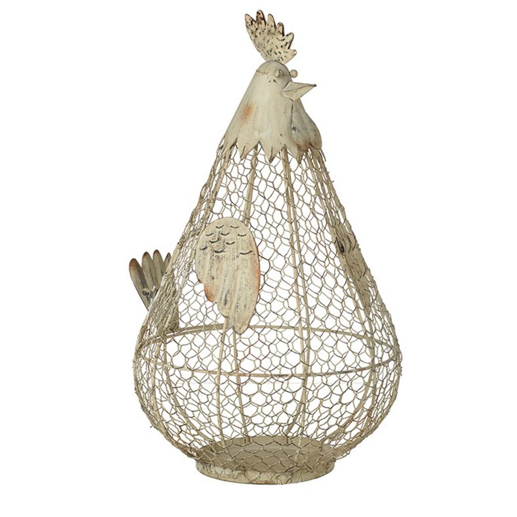 FFS261B Cream Hen Cut Out Wire Ornament