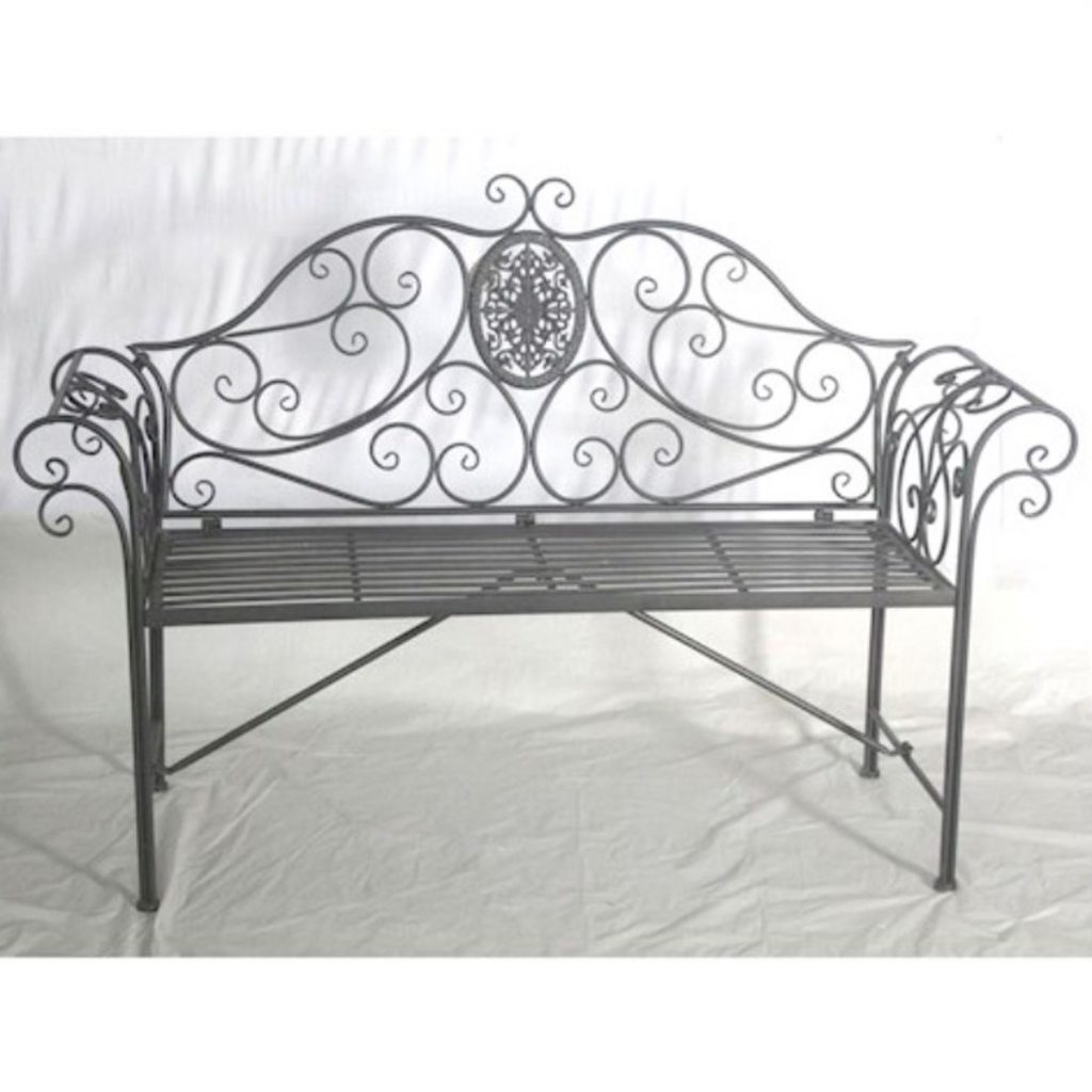 gray metal bench