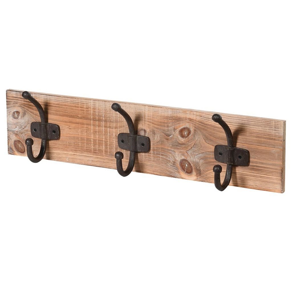 Antique Style Brown Hooks Coat Rack