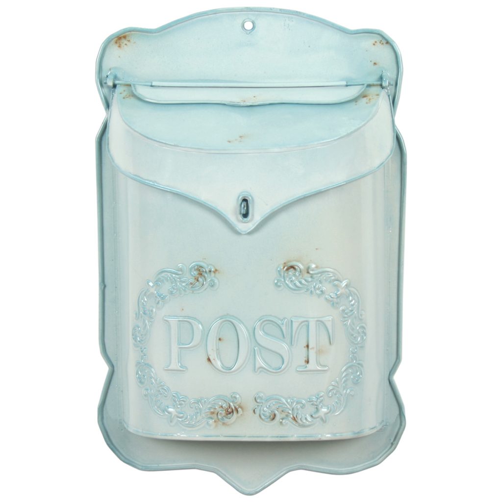 Distressed Pale Blue Post Box