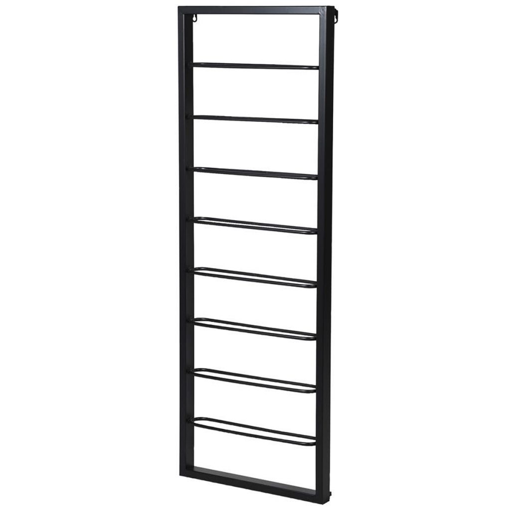 Tall Black Metal Wall Wine Rack a