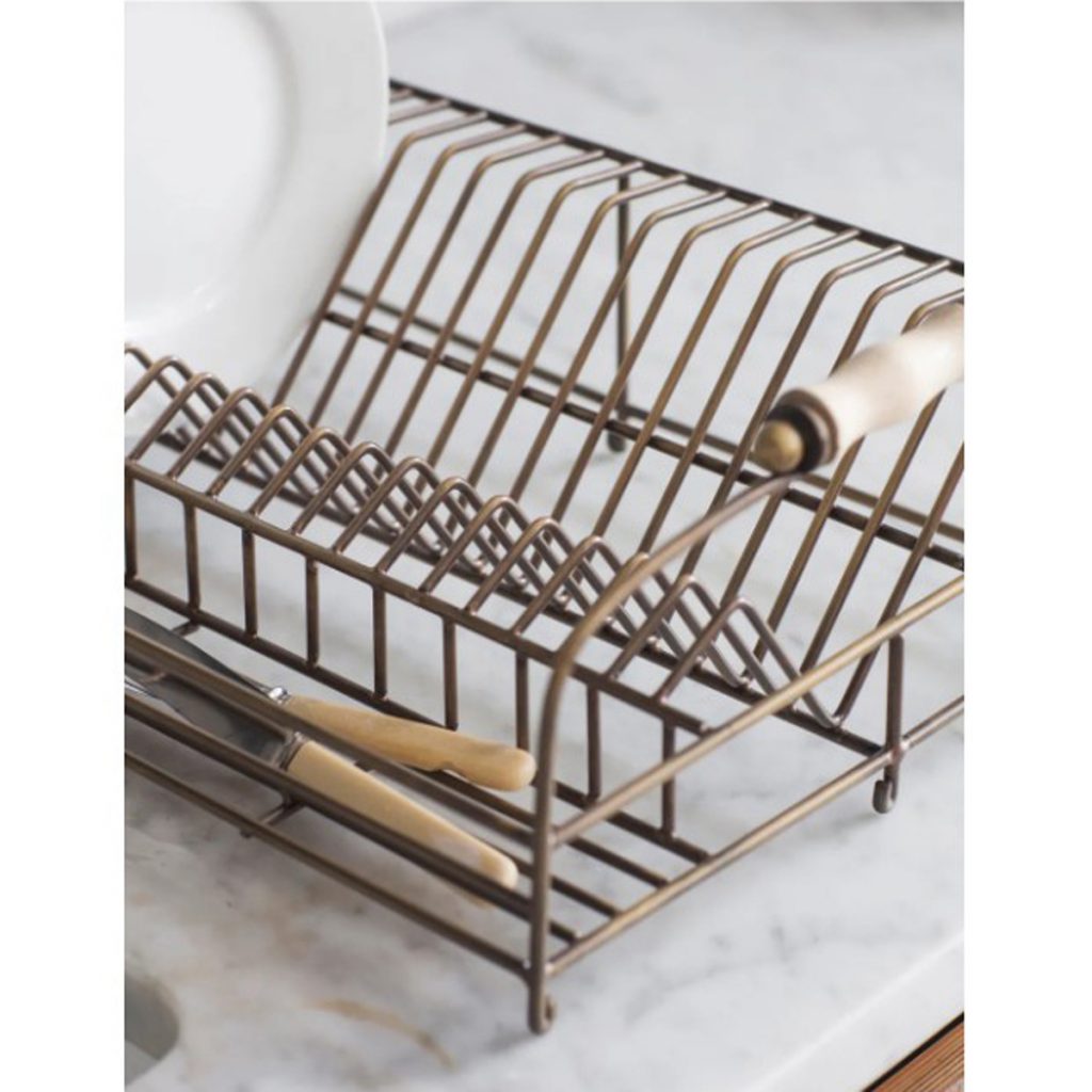 DSAB01 Vintage Style Antique Brass Dish Rack b