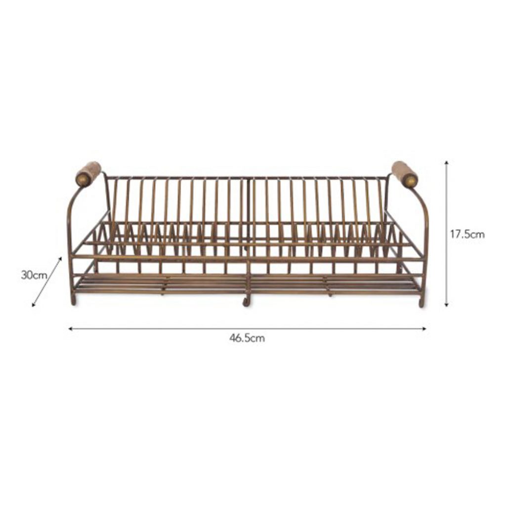 DSAB01 Vintage Style Antique Brass Dish Rack d