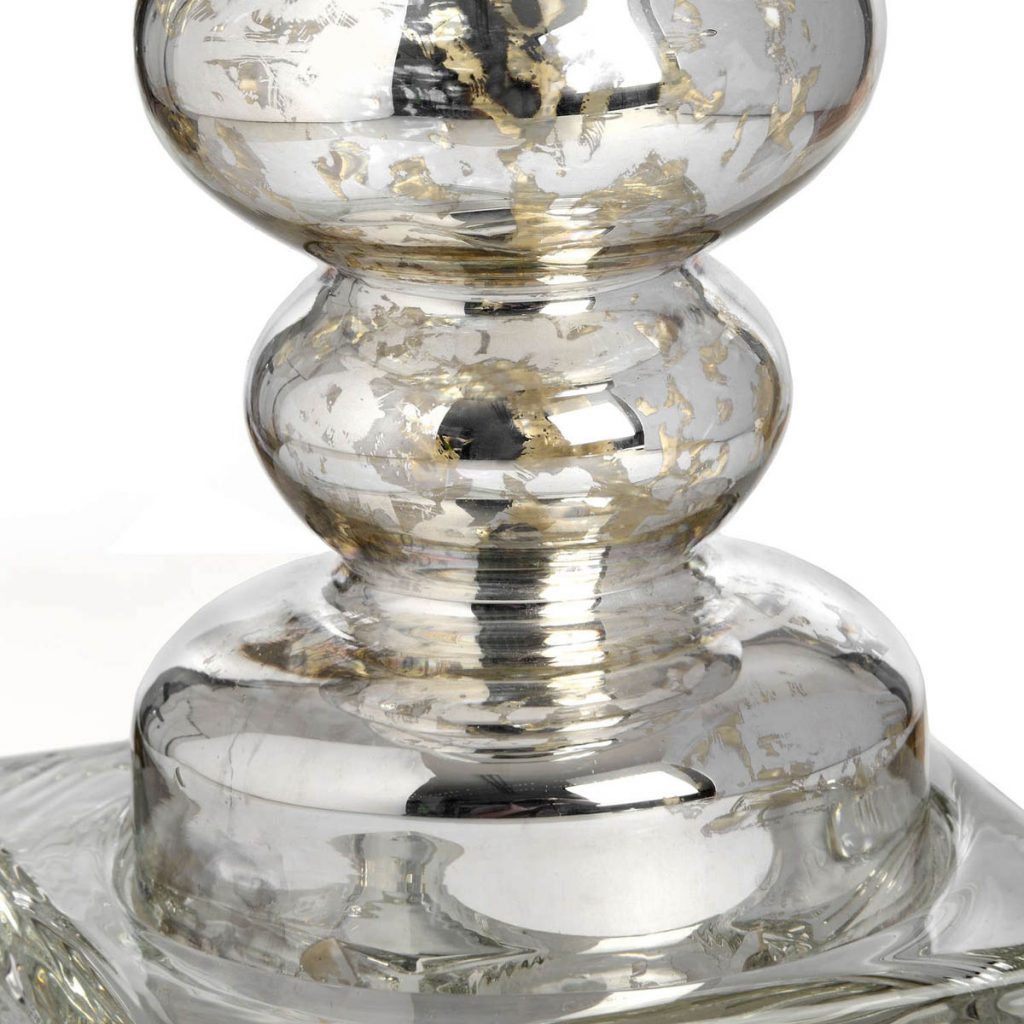 18567-a Silver Glass Candlestick Candle Holder