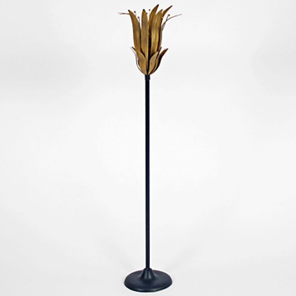 4415 Tall Flower Gold Black Candle Holder