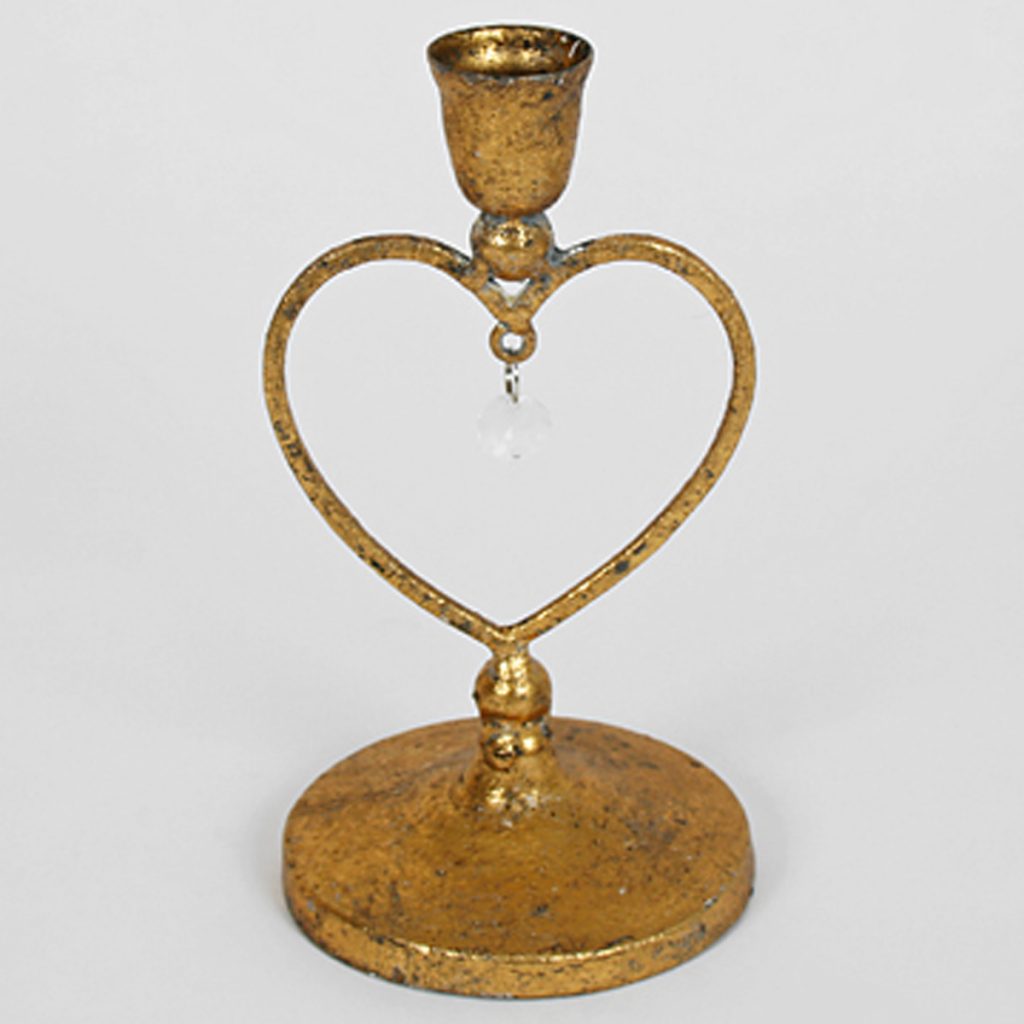 4430 Heart Gold Freestanding Candle Holder