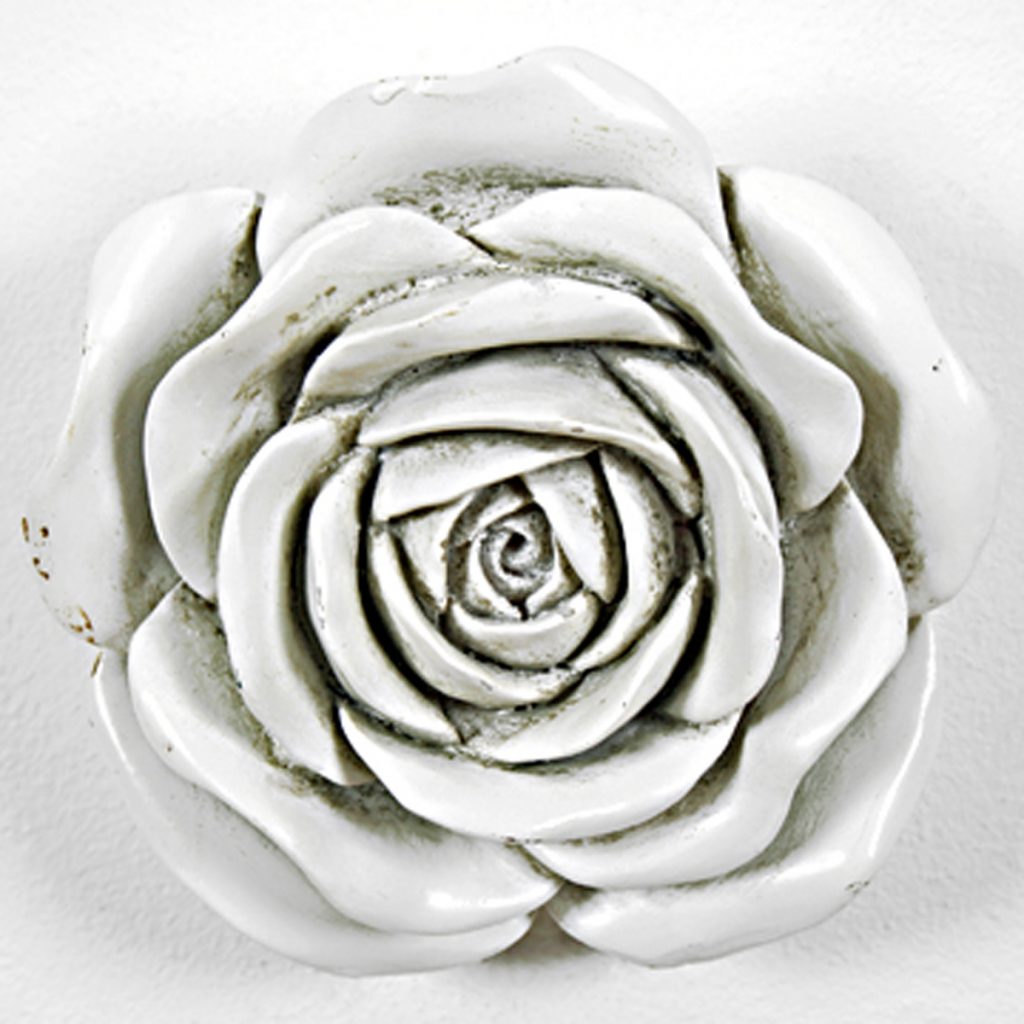 5319 Distressed White Rose Wall Decoration