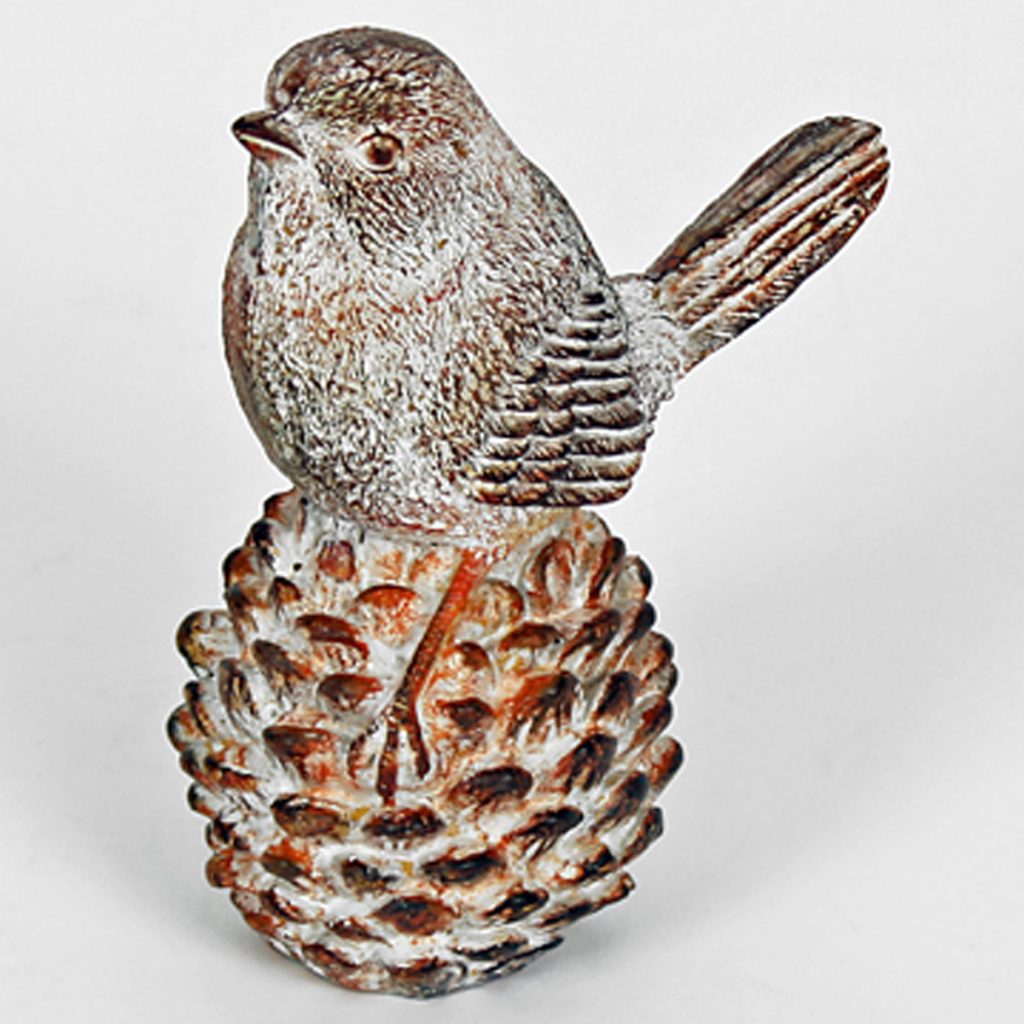 5411 Winter Robin Pinecone Brown Ornament