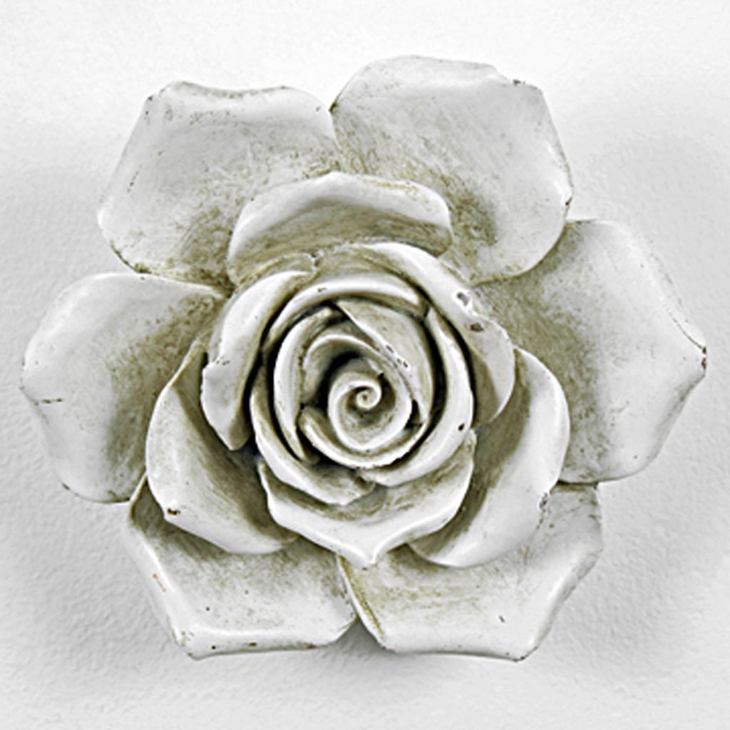 5759 Distressed White Rose Wall Decoration