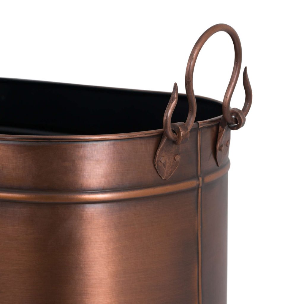 19150-a Large Copper Fireplace Log Bucket