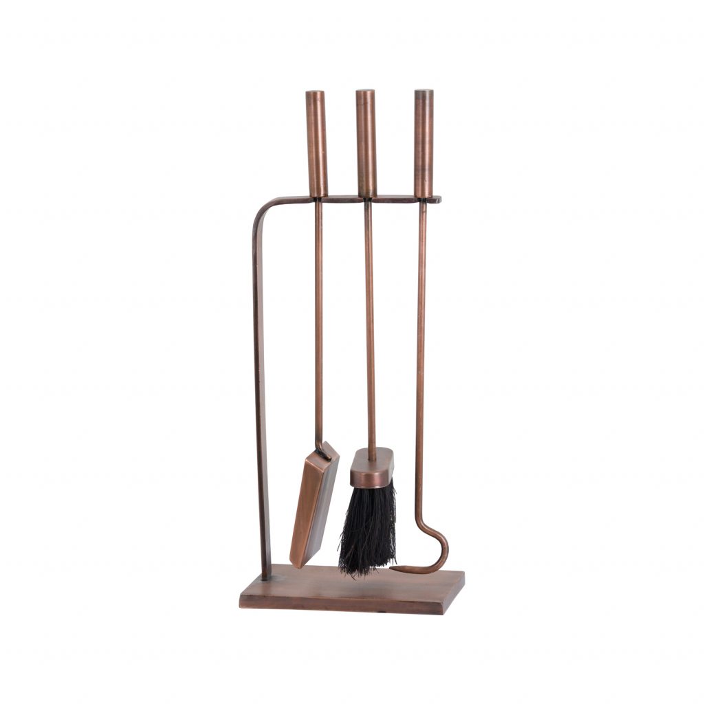 19496 Contemporary Copper Fireplace Companion Set