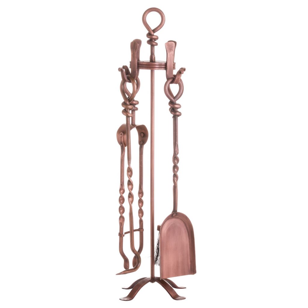 20354-a Copper Twist Fireplace Companion Set