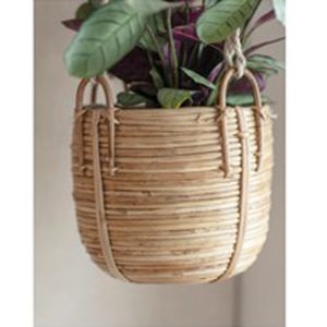 HPRA01 a Hand Made Rattan Hanging Plant Pot