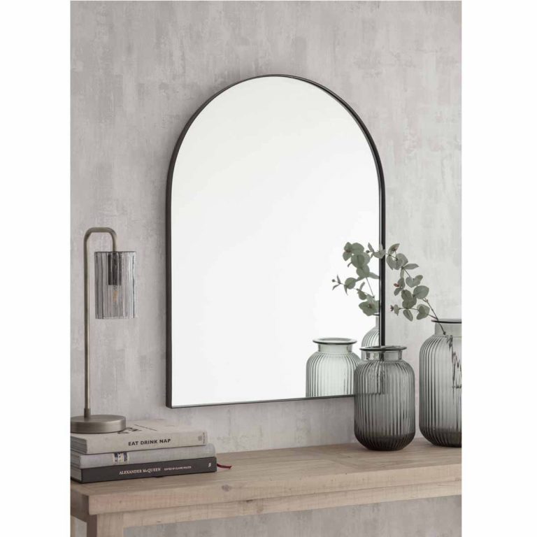 Large Arched Black Wall Mirror - Interior Flair