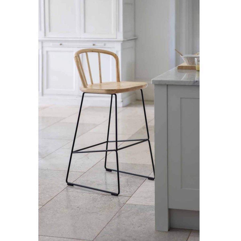 BSAS01 Tall Pale Wood Uley Bar Stool