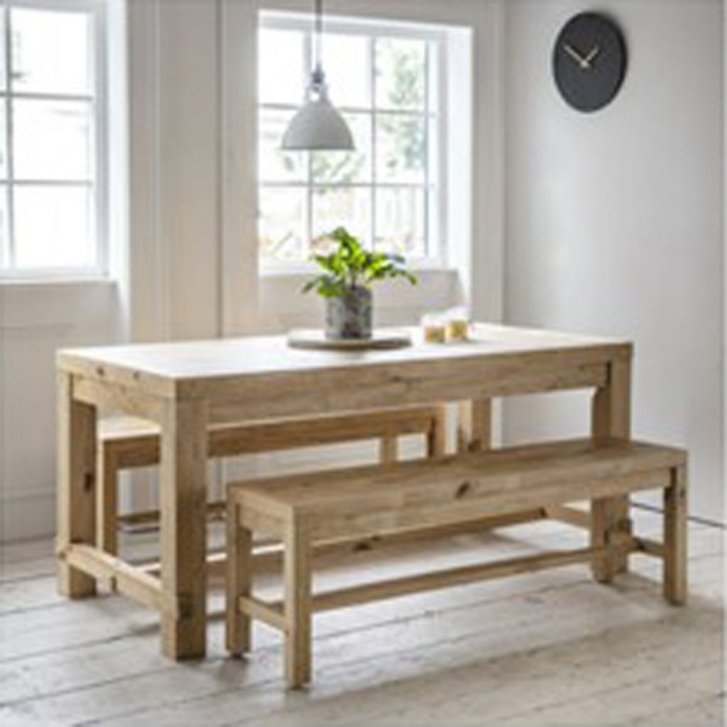 BVPI02 Rustic Dining Table & 2 Benches