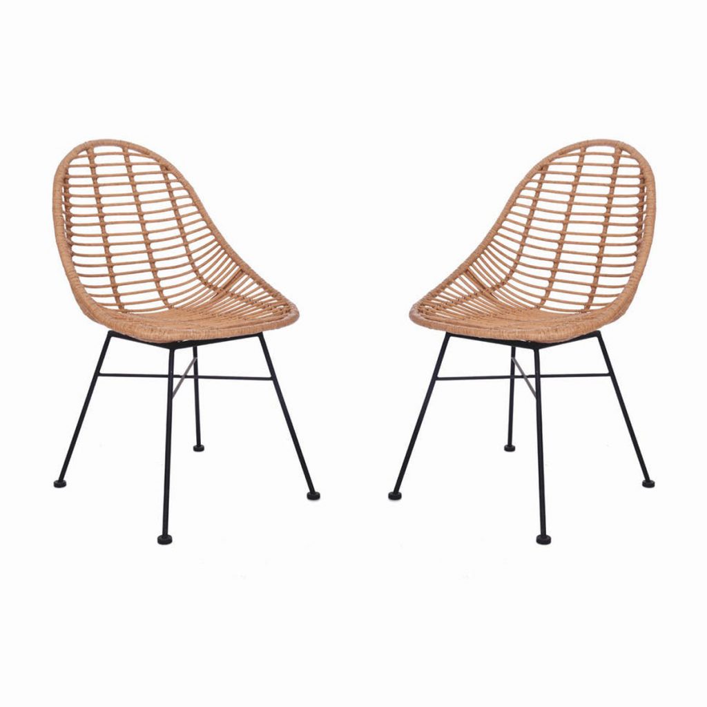 rattan scoop chair