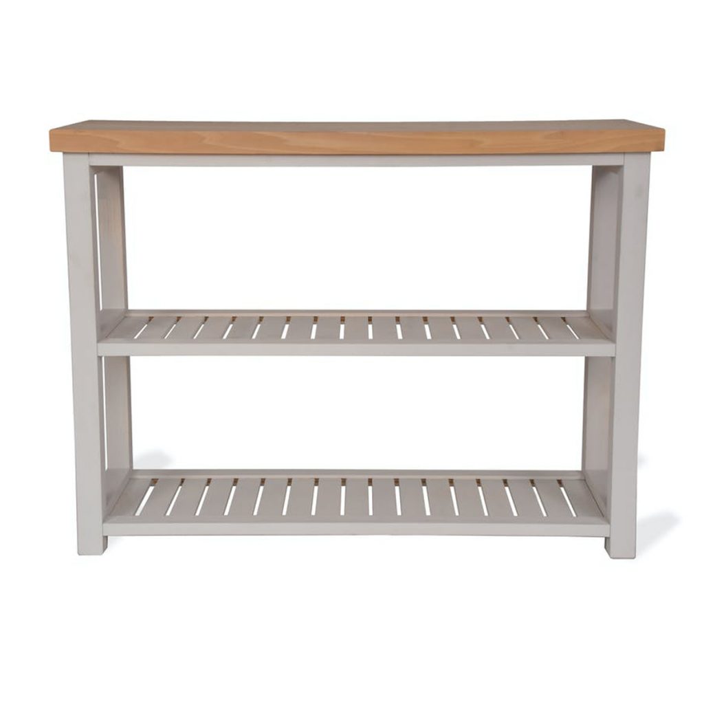 CTBE01_White Solid Wood Shelf Console Table